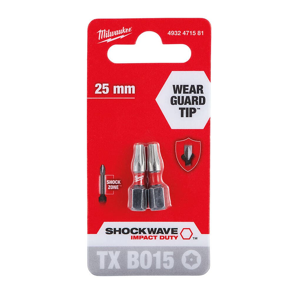 Milwaukee TX BO15 25 mm Shockwave Bits Uç - 2'li