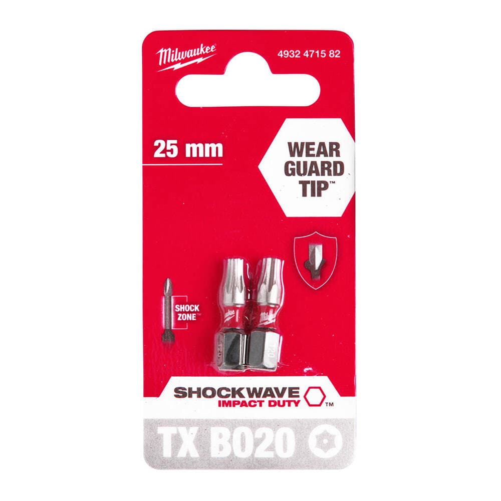 Milwaukee TX BO20 25 mm Shockwave Bits Uç - 2'li