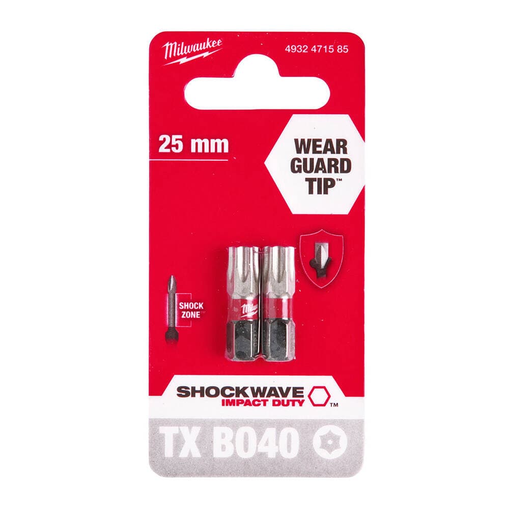 Milwaukee TX BO40 25 mm Shockwave Bits Uç - 2'li