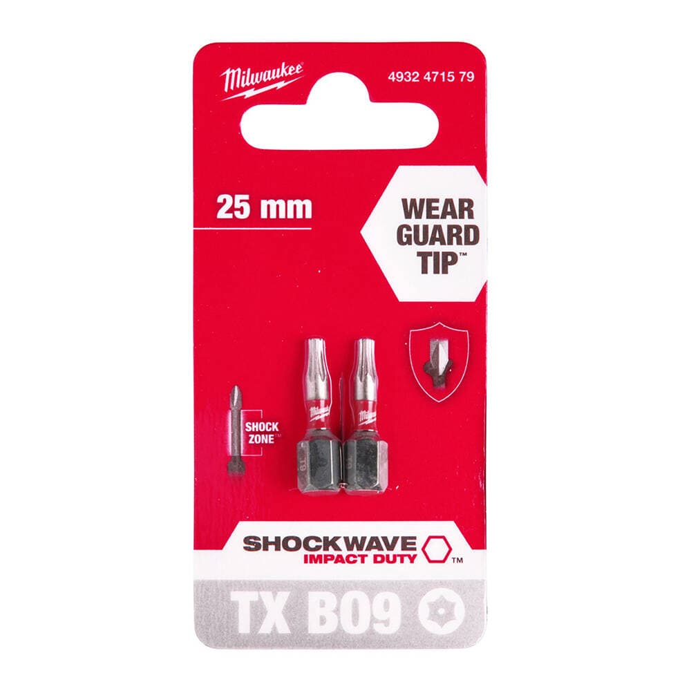Milwaukee TX BO9 25 mm Shockwave Bits Uç - 2'li