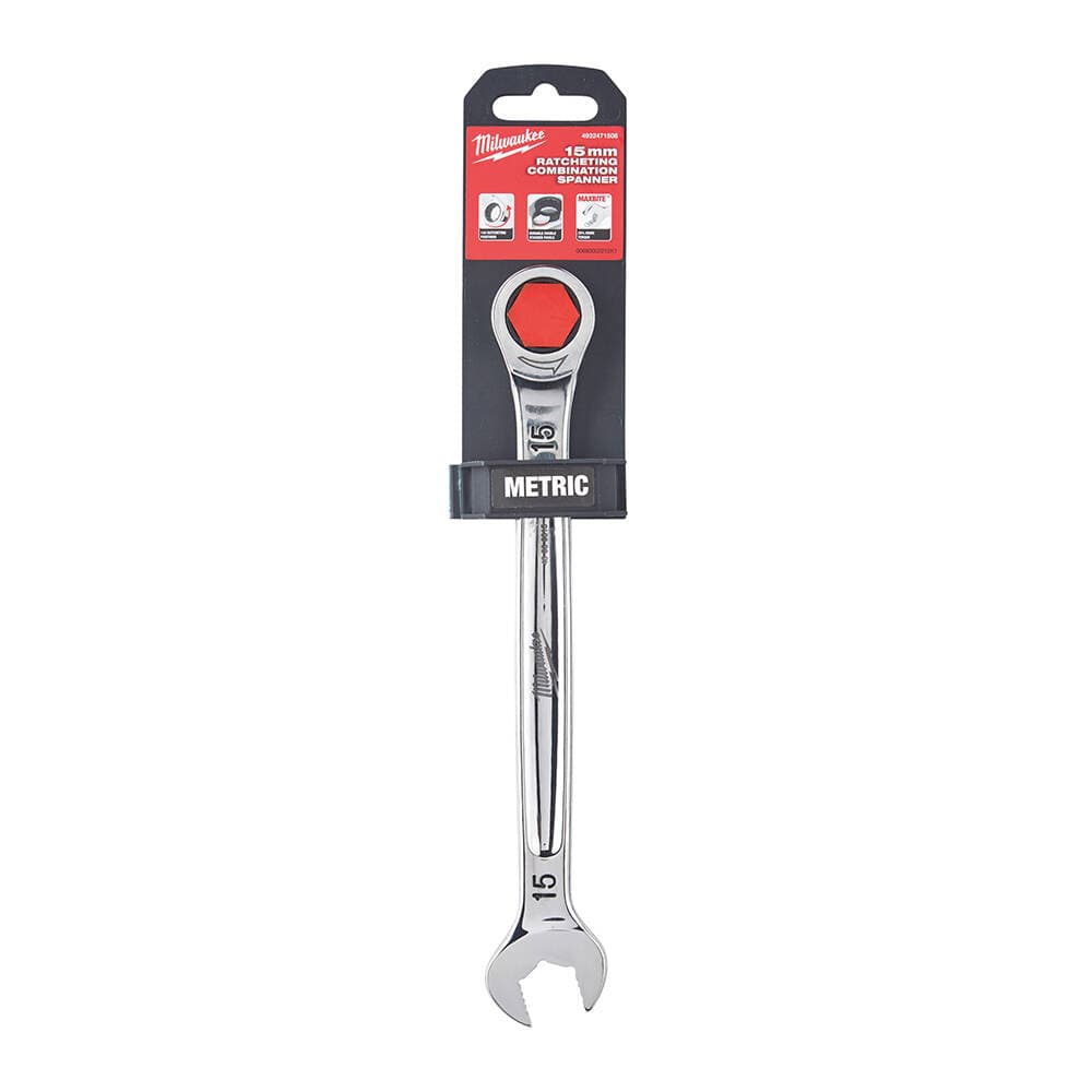 Milwaukee 15 mm Cırcırlı Kombine Maxbite Anahtar