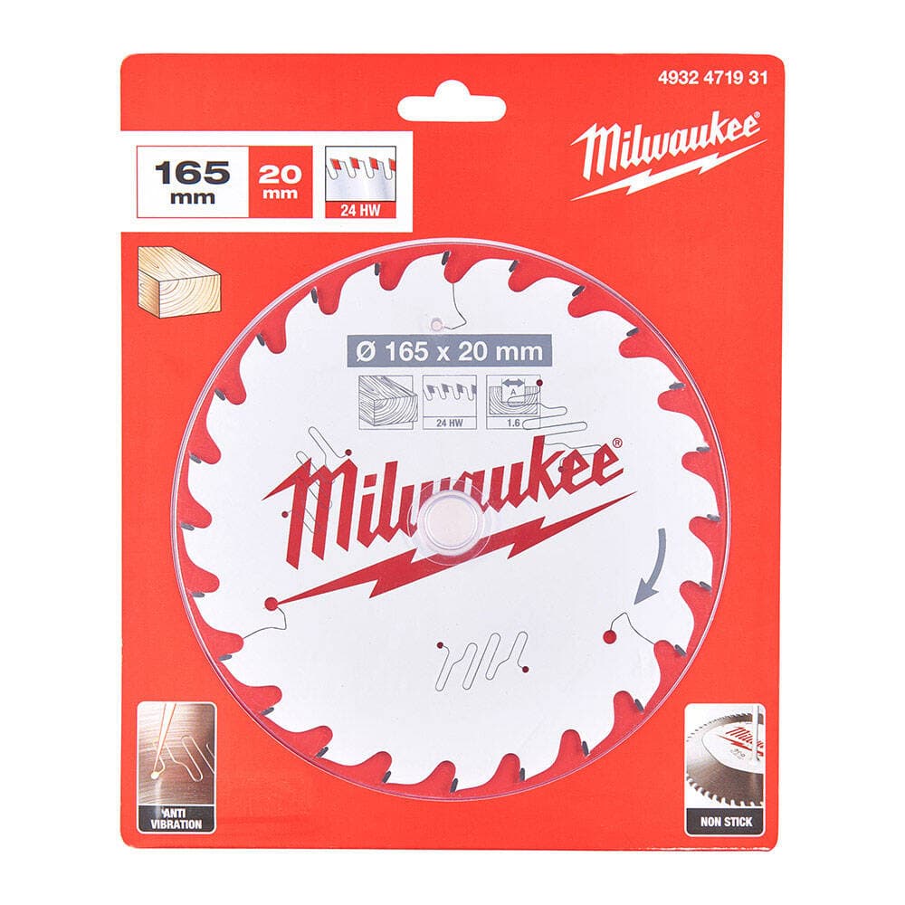 Milwaukee 165x20x1.6x24 Atb Ahşap Daire Testere
