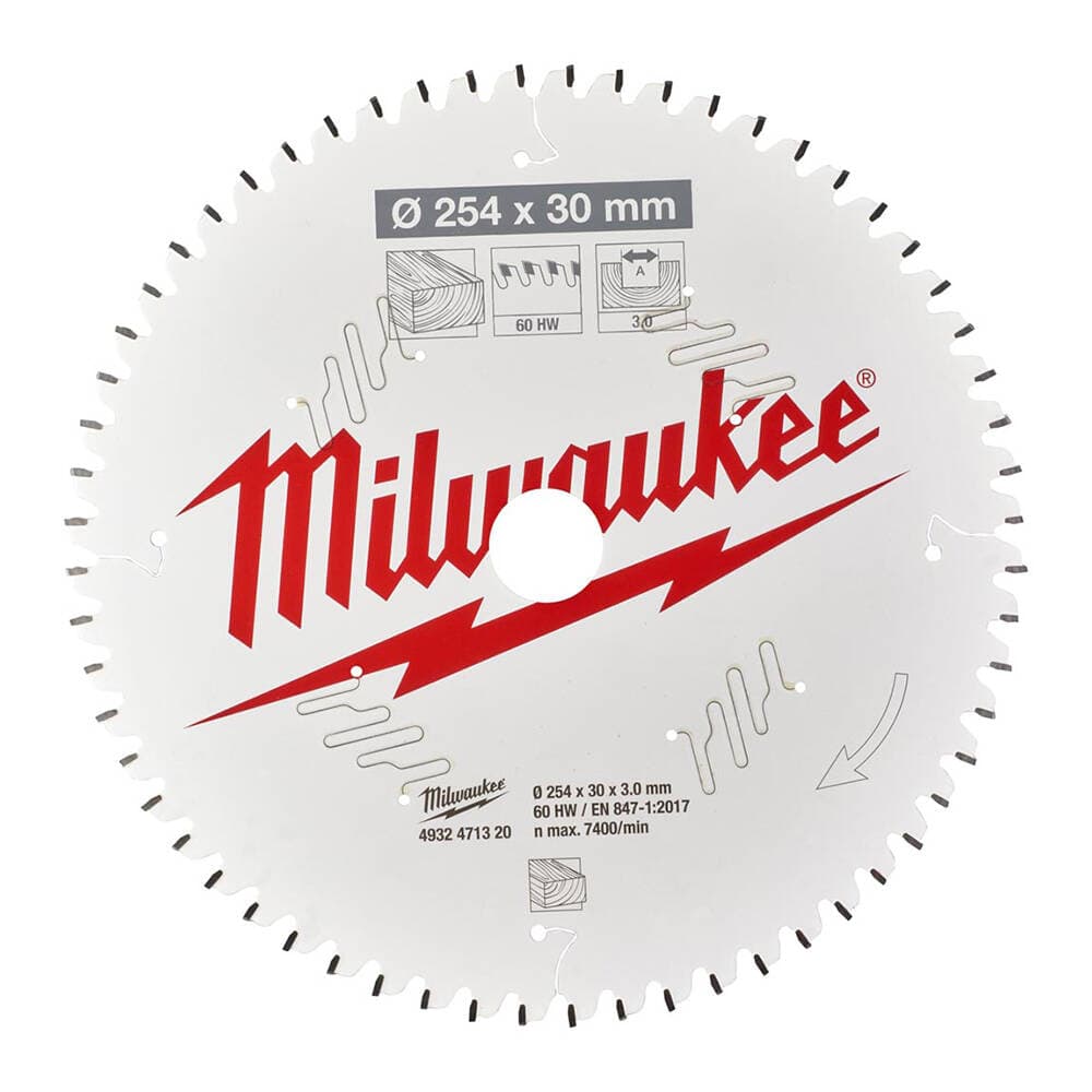 Milwaukee 254x30x3.0x60 ATBN Daire Testere - Ahşap