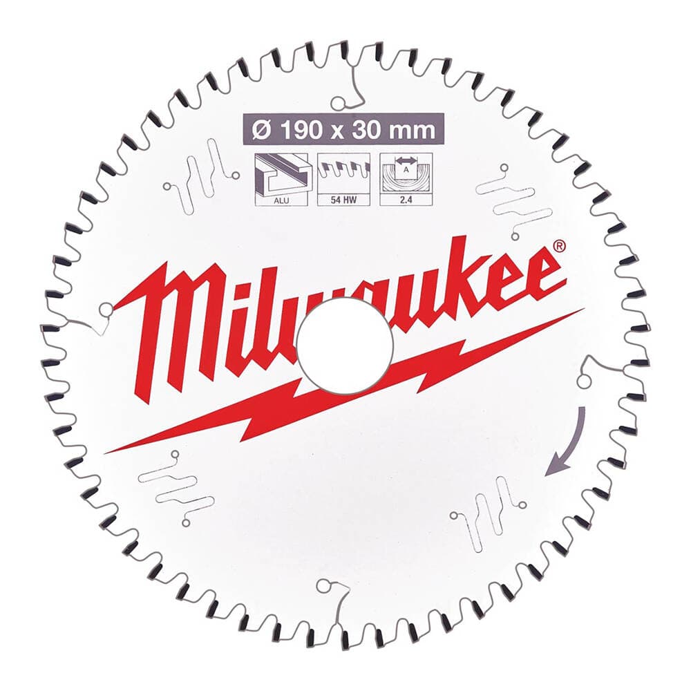 Milwaukee 190x30x2.4x54 TFN Daire Testere - Alüminyum
