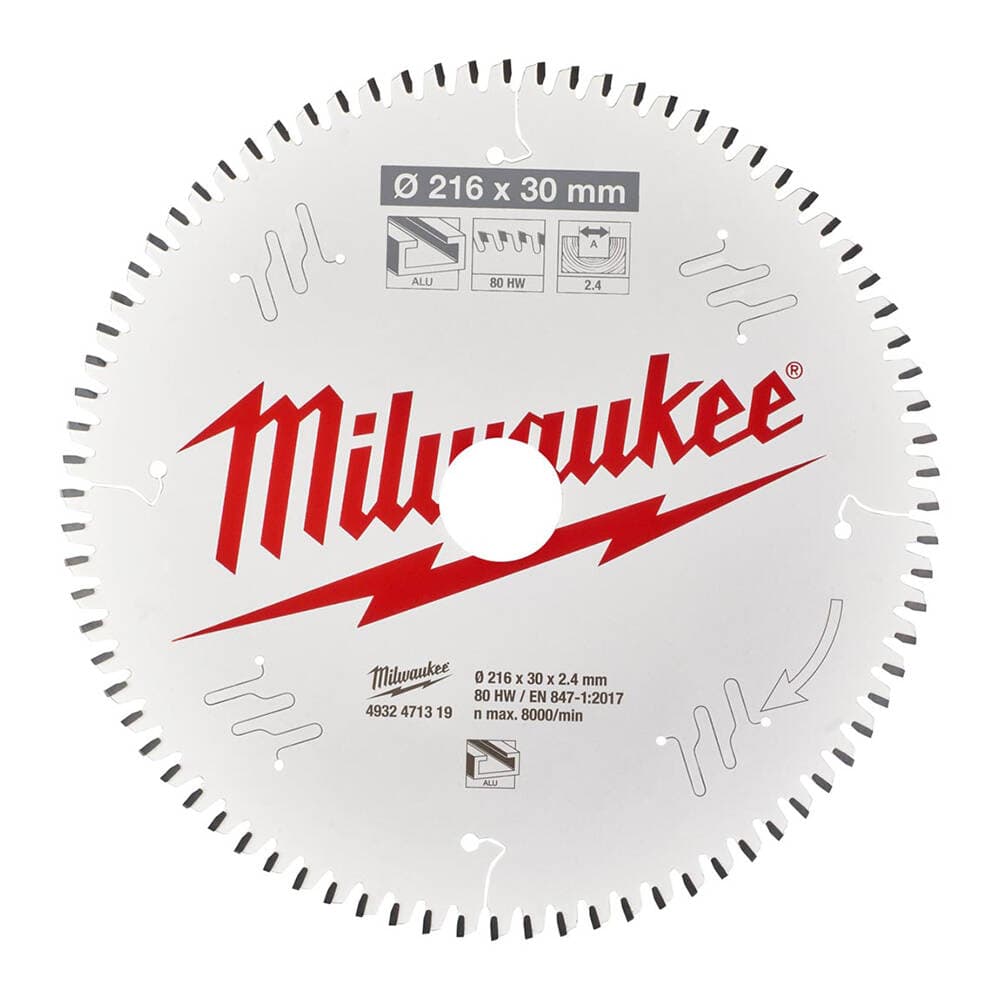 Milwaukee 216x30x2.4x80 TFN Daire Testere - Alüminyum
