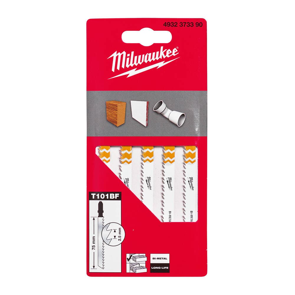 Milwaukee 75 mm T101BF Bi-Metal.Temiz Kesim Dekupaj Bıçağı - 5'li