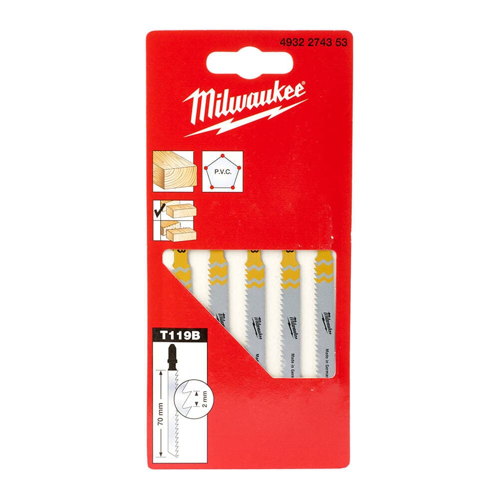Milwaukee 50 mm T119B Dekupaj Bıçağı Ağaç. Flex Gles- 5'li