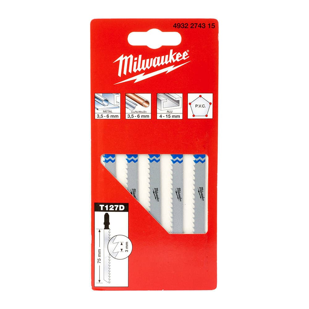 Milwaukee 75 mm T127D Dekupaj Bıçağı Metal+Ahlap - 5'li
