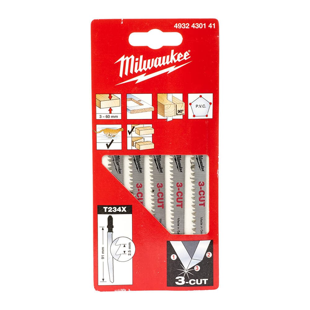 Milwaukee 91 mm T234x 3-Cut Ahşap Hızlı. Temiz Dekupaj Bıçağı