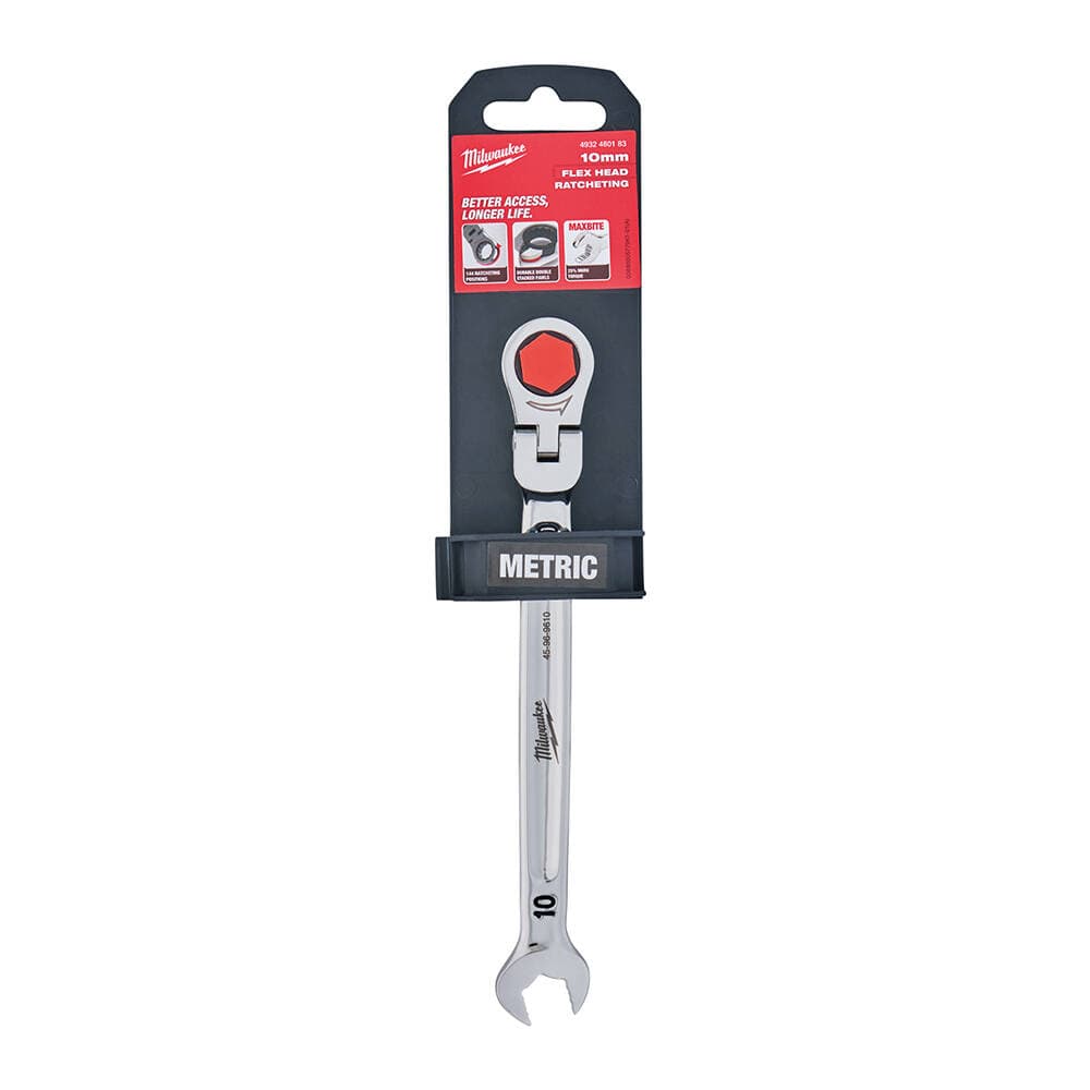 Milwaukee 10 mm Esnek Kafa Cırcırlı Kombine Anahtar
