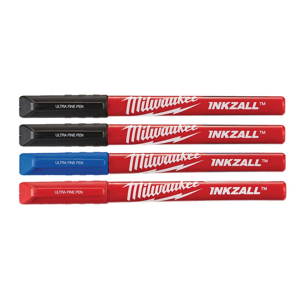 Milwaukee Inkzall™ Siyah Mavi Kırmızı Renkli İnce Uçlu Marker İşaretleme Kalem