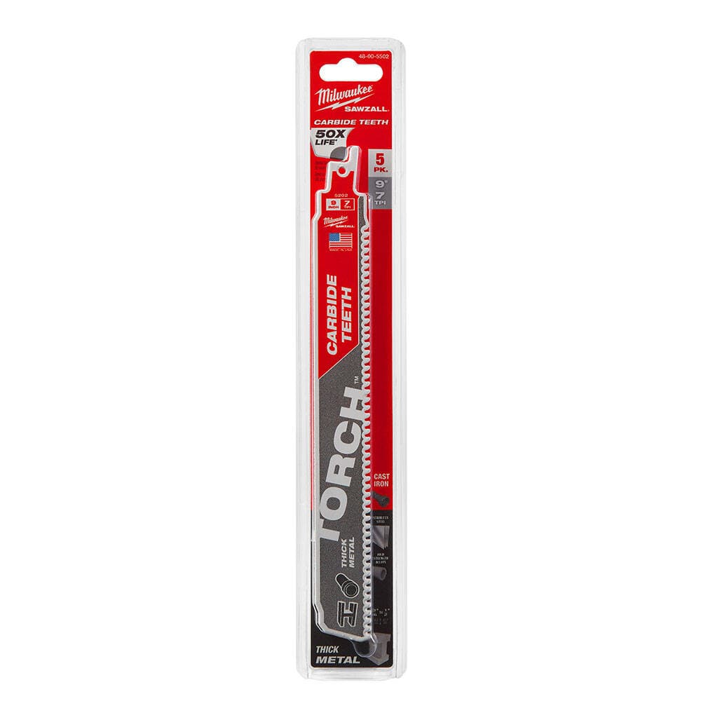 Milwaukee 230 mm Kılıç Testere Bi-Metal Karbür Diş Torch - 5'li