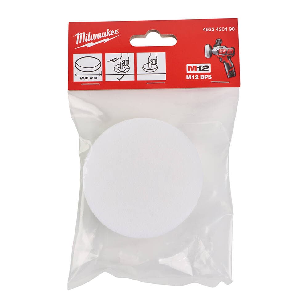 Milwaukee 80 mm Soft White Sponge / M12 BPS with Compatible