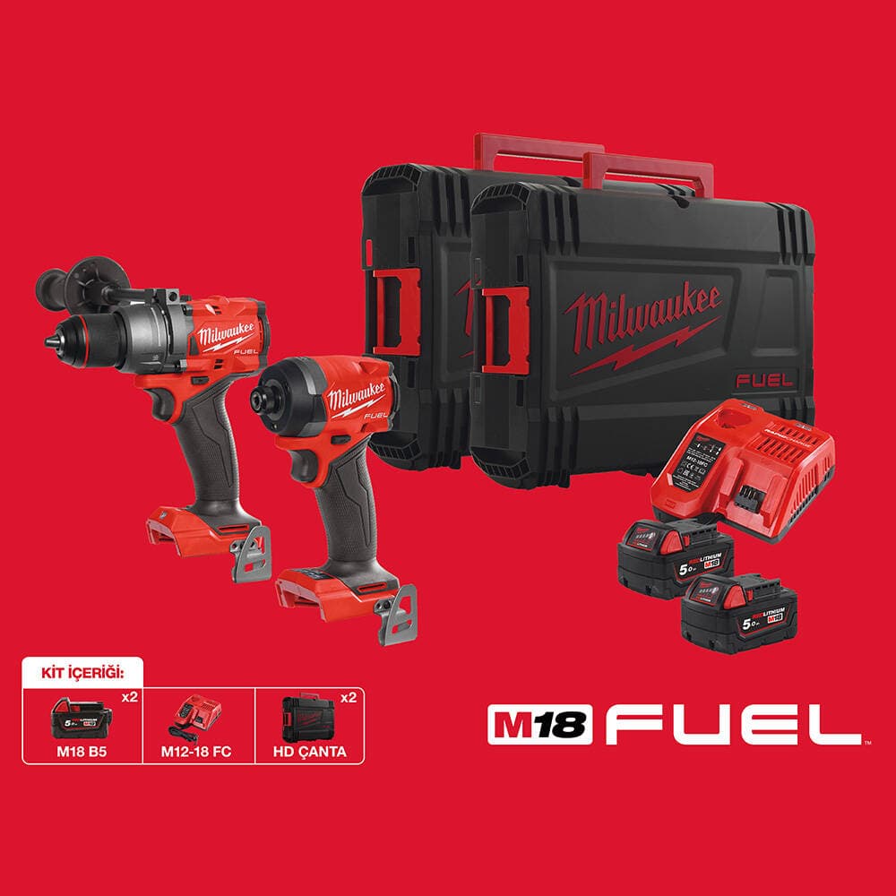 Milwaukee M18 FPP2A3-502X Akülü Set (M18FPD3-FID3)