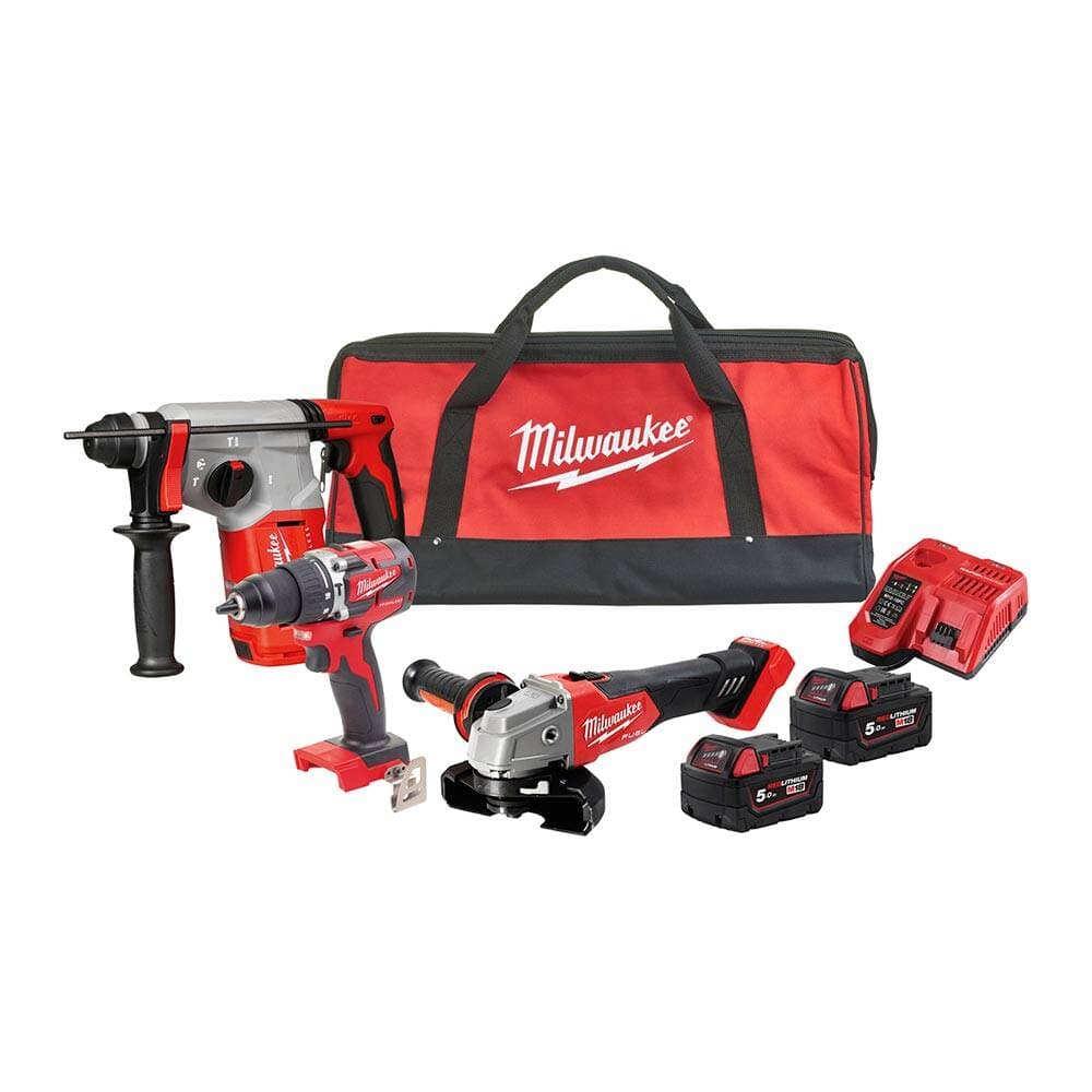 Milwaukee M18 FPP3Q-502BEU Akülü Set (M18BLH-BLPDRC-FSAG125X)