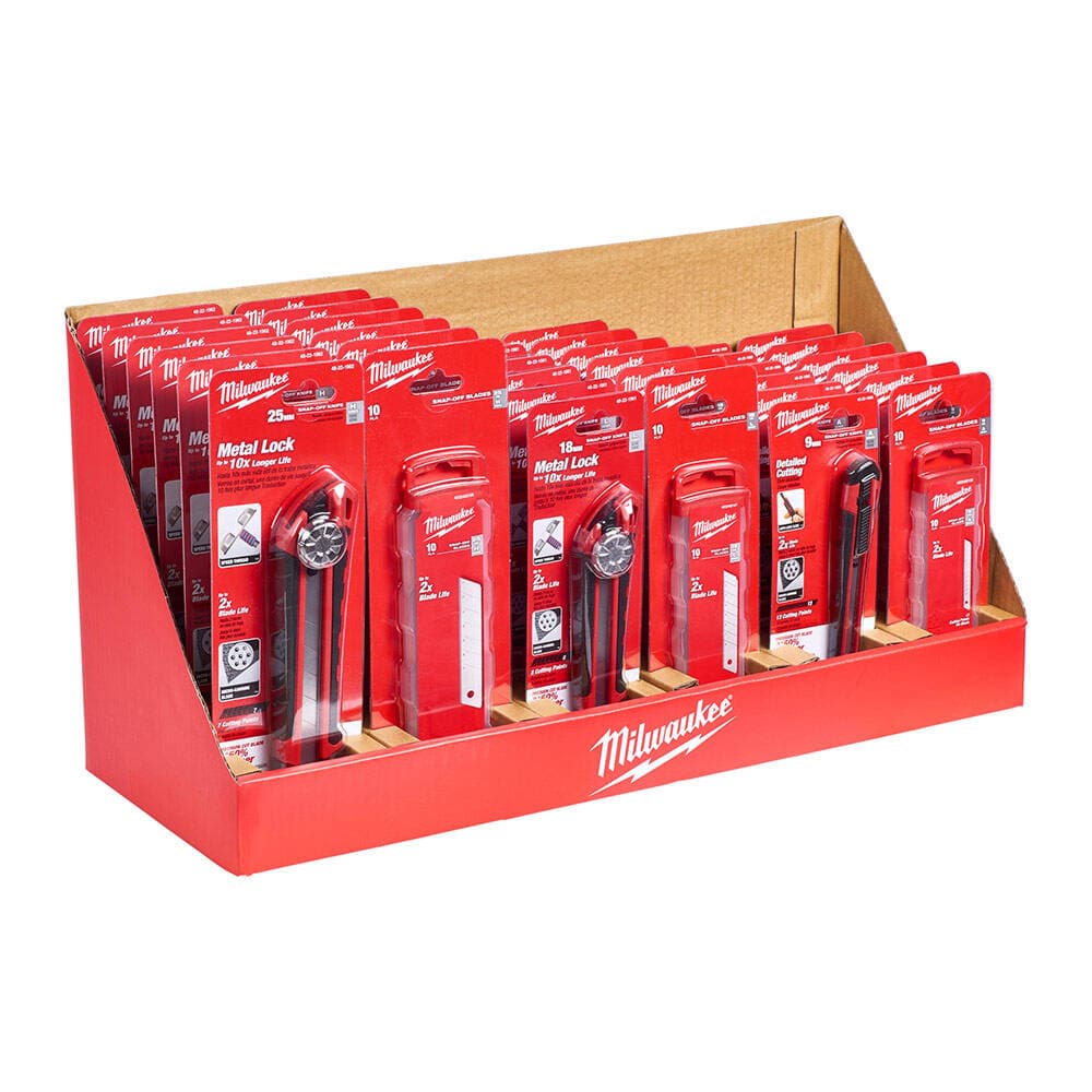 Milwaukee 36 Parça Maket Bıçağı Seti 9-18-25 mm Maket Bıçağı ve Yedekleri