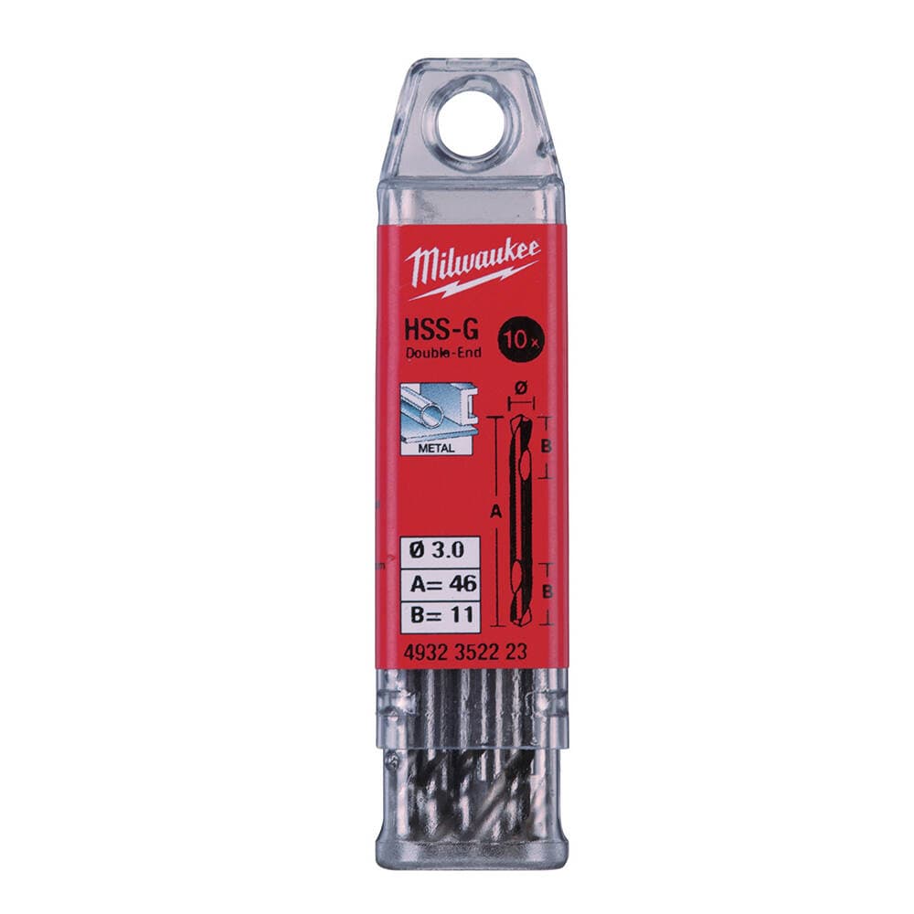 Milwaukee 3.0 mm HSS Çift Taraflı Metal Matkap Ucu - 10'lu