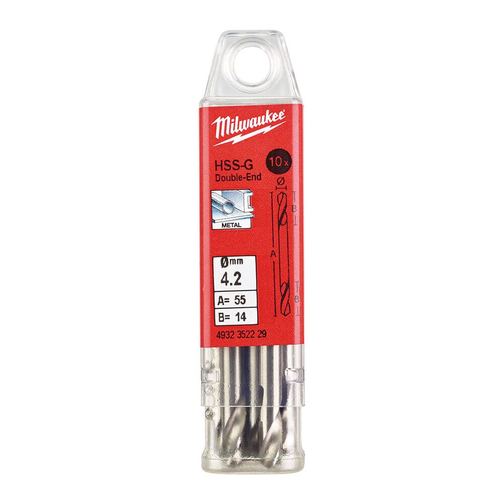 Milwaukee 4.2 mm HSS Çift Taraflı Metal Matkap Ucu - 10'lu