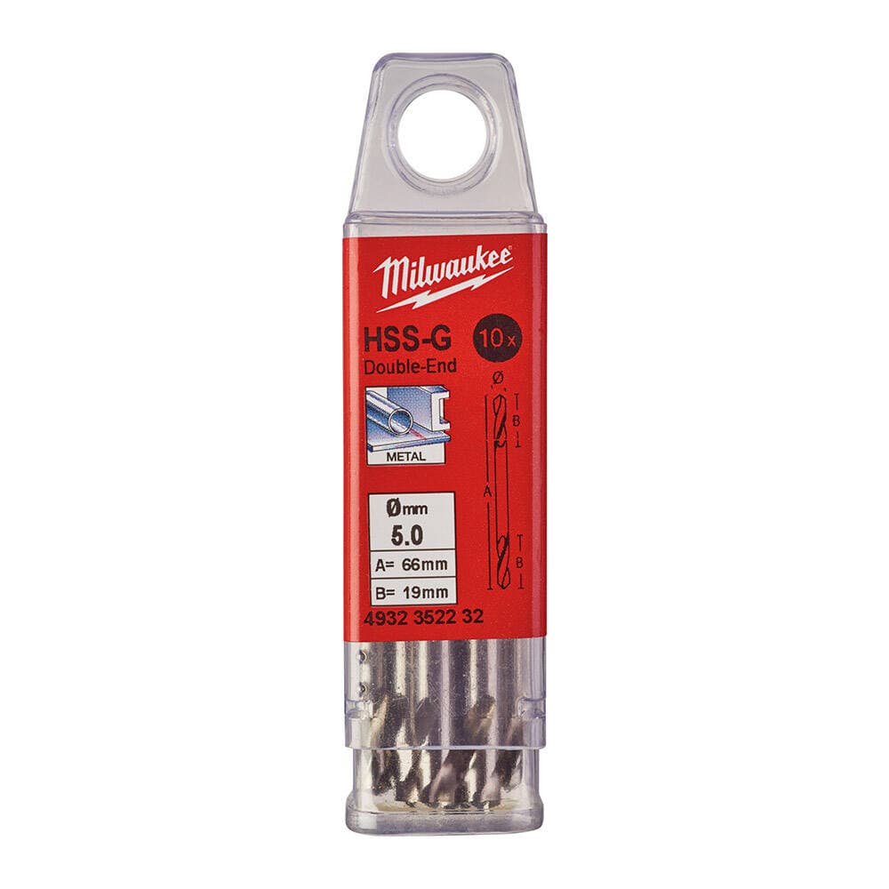 Milwaukee 5.0 mm HSS Çift Taraflı Metal Matkap Ucu - 10'lu