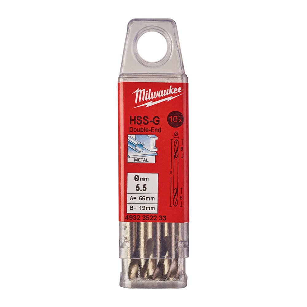 Milwaukee 5.5 mm HSS Çift Taraflı Metal Matkap Ucu - 10'lu