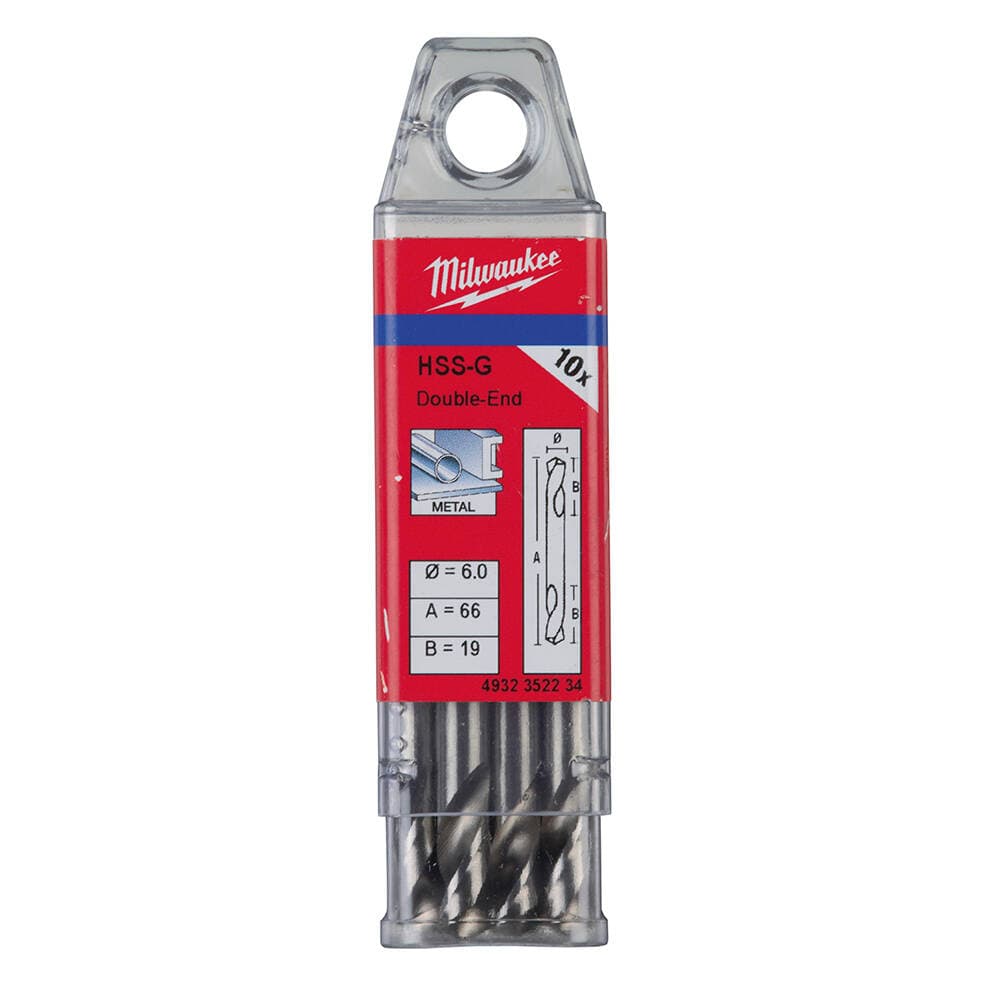 Milwaukee 6.0 mm HSS Çift Taraflı Metal Matkap Ucu - 10'lu