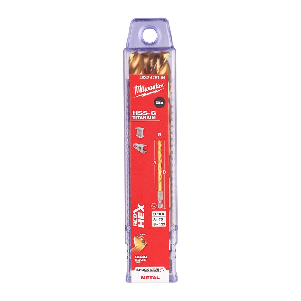 Milwaukee 10x120 mm HSS-G Hex Girişli Metal Matkap Ucu (4932478184)