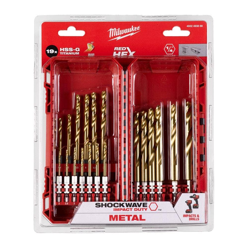Milwaukee 19 Parça Hss-G Hex Girişli Metal Matkap Ucu Seti