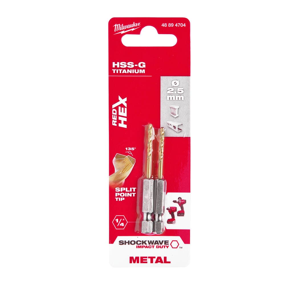 Milwaukee 2.5x62 mm HSS-G Hex Girişli Metal Matkap Ucu (48894704)