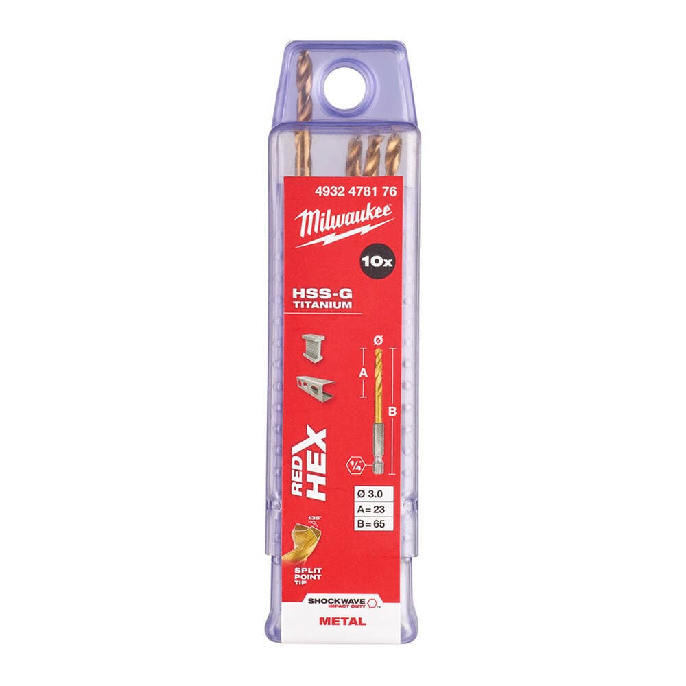 Milwaukee 3.0x65 mm HSS-G Hex Girişli Metal Matkap Ucu