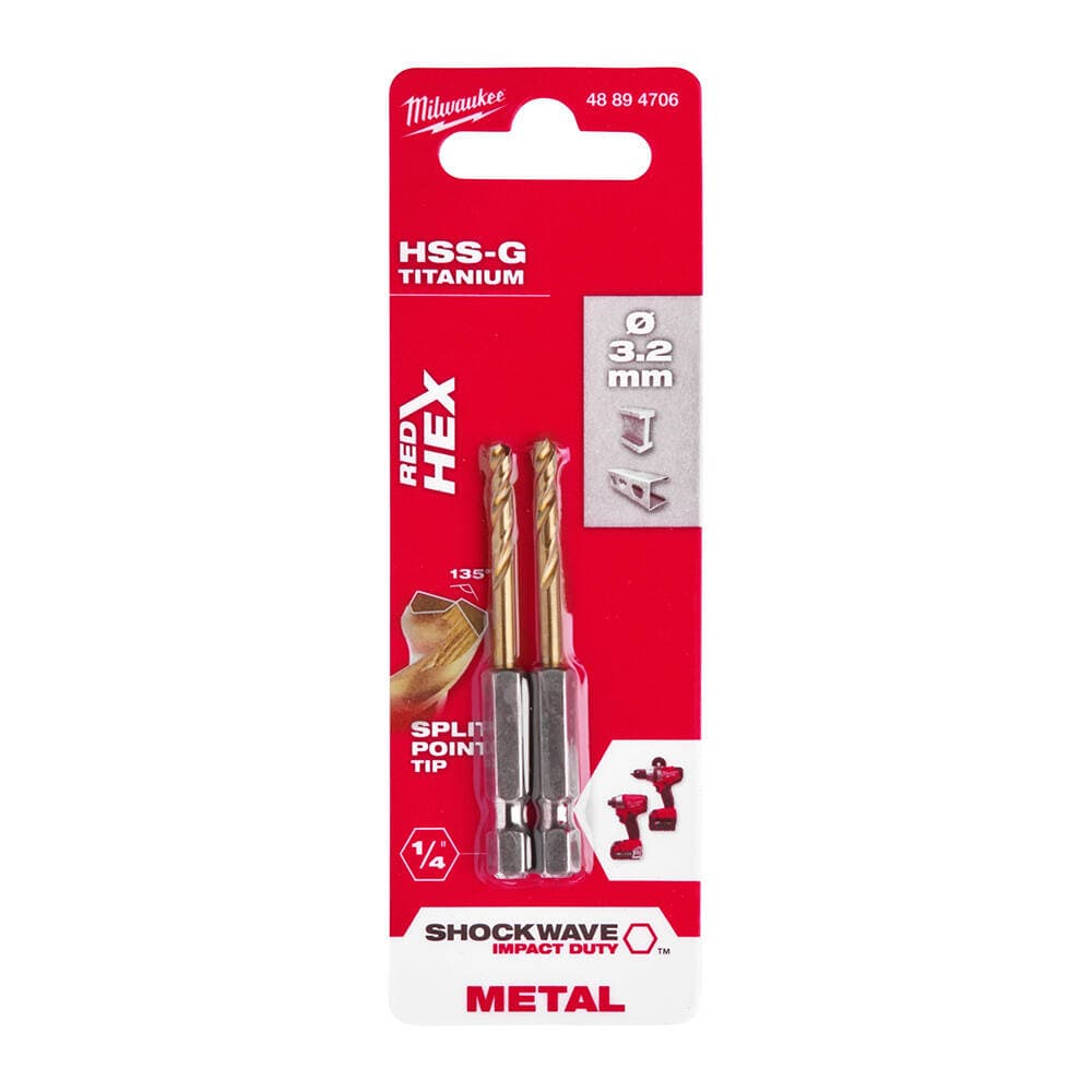 Milwaukee 3.2x66.5 mm HSS-G Hex Girişli Metal Matkap Ucu