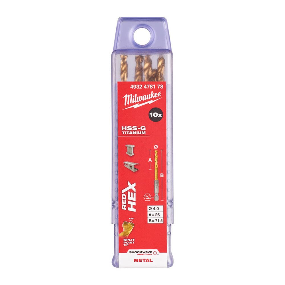 Milwaukee 4.0x71.5 mm HSS-G Hex Girişli Metal Matkap Ucu