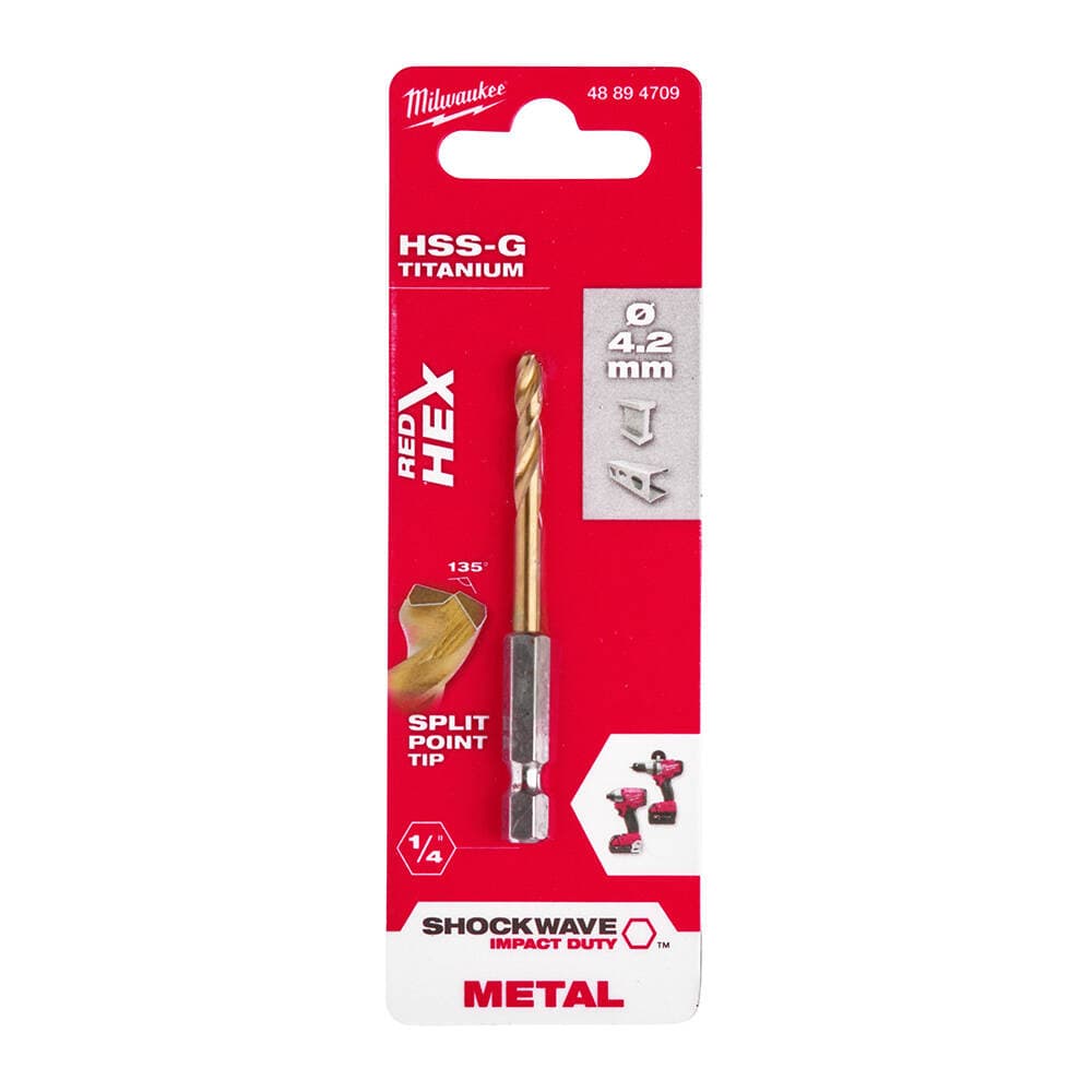 Milwaukee 4.2x74 mm HSS-G Hex Girişli Metal Matkap Ucu