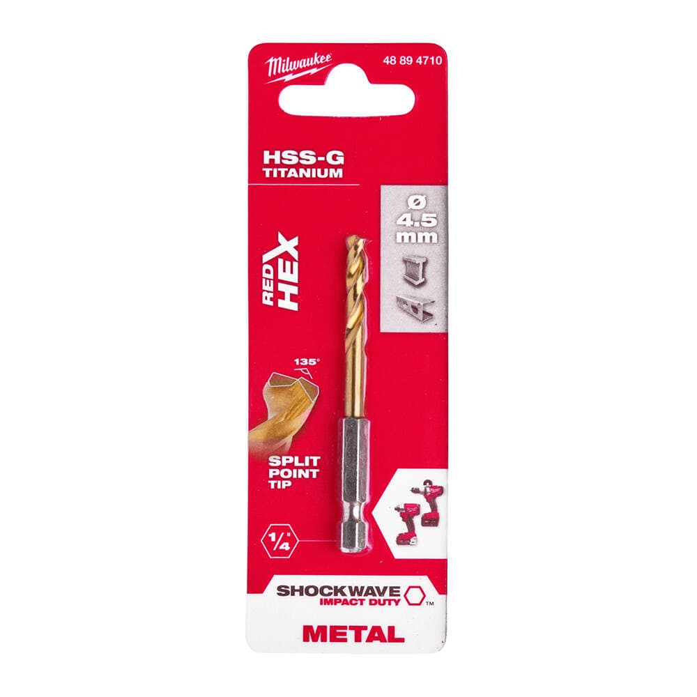 Milwaukee 4.5x76 mm HSS-G Hex Girişli Metal Matkap Ucu (48894710)