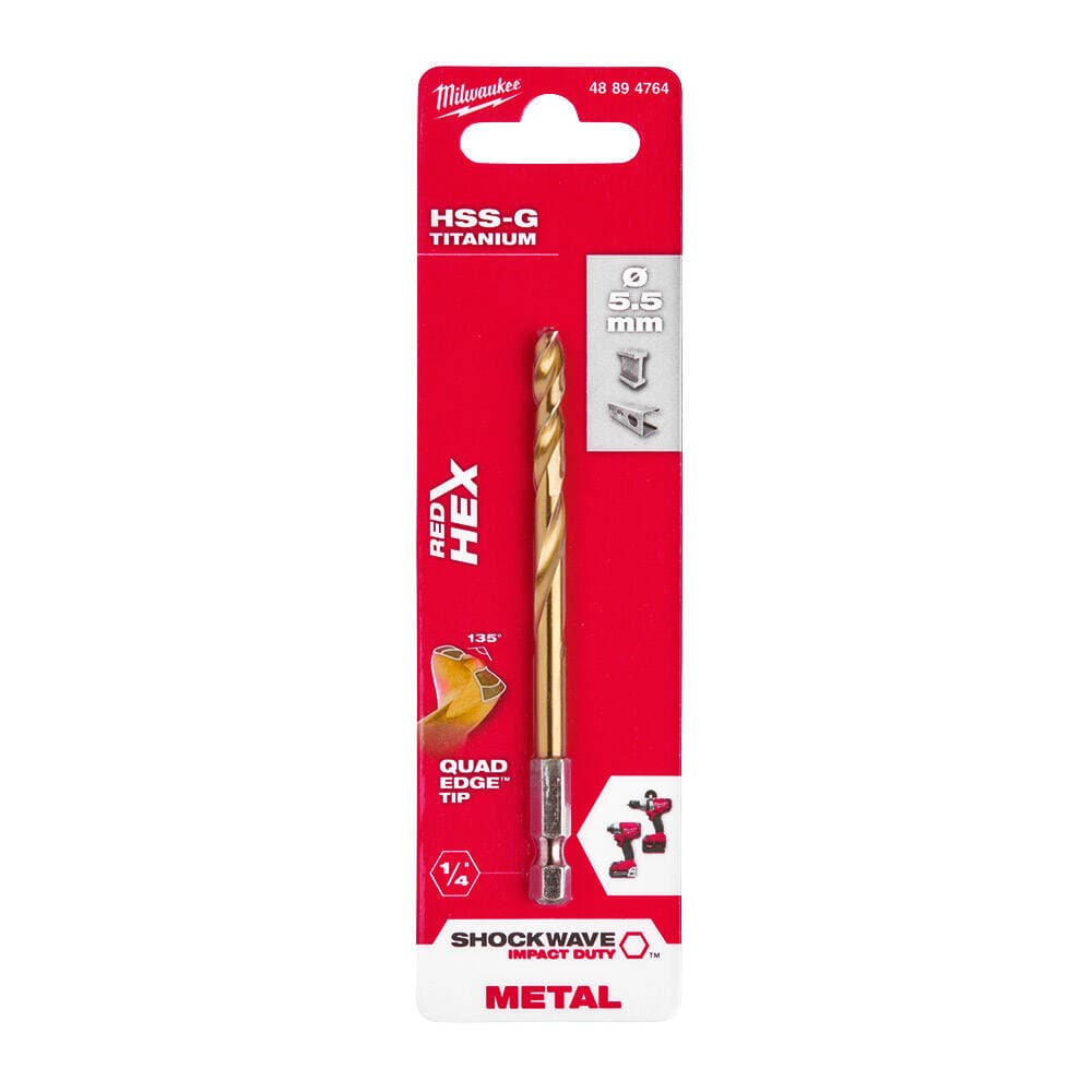 Milwaukee 5.5x104 mm HSS-G Hex Girişli Metal Matkap Ucu