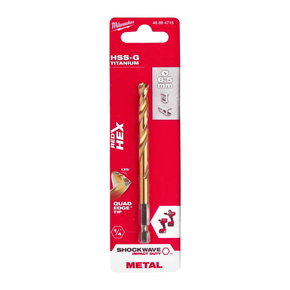 Milwaukee 6.5x107 mm HSS-G Hex Girişli Metal Matkap Ucu