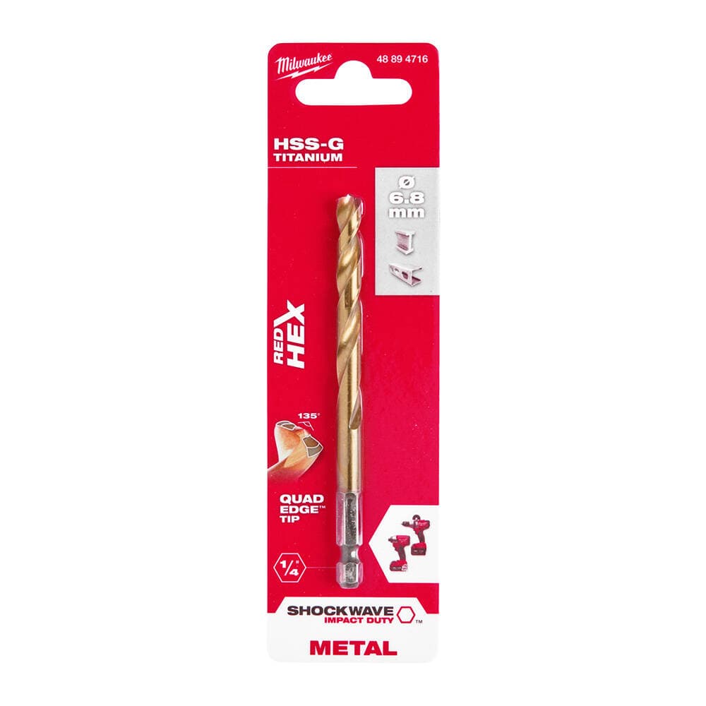 Milwaukee 6.8x108 mm HSS-G Hex Girişli Metal Matkap Ucu