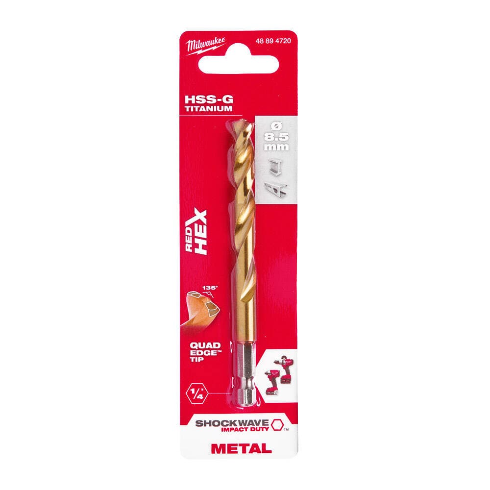 Milwaukee 8.5x111 mm HSS-G Hex Girişli Metal Matkap Ucu