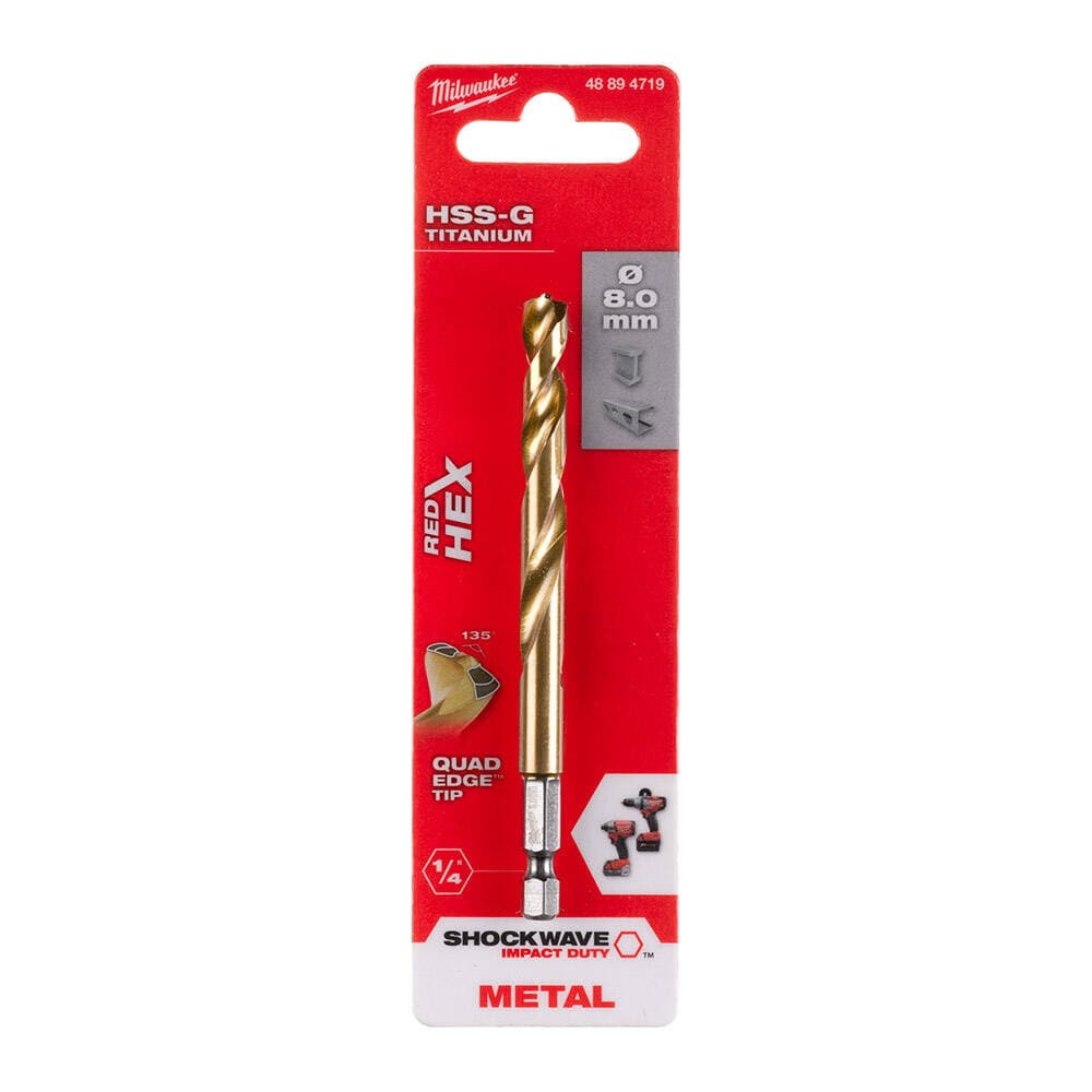 Milwaukee 8x111 mm HSS-G Hex Girişli Metal Matkap Ucu