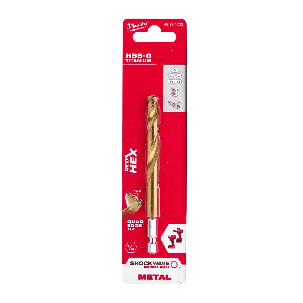Milwaukee 9.5x118 mm HSS-G Hex Girişli Metal Matkap Ucu