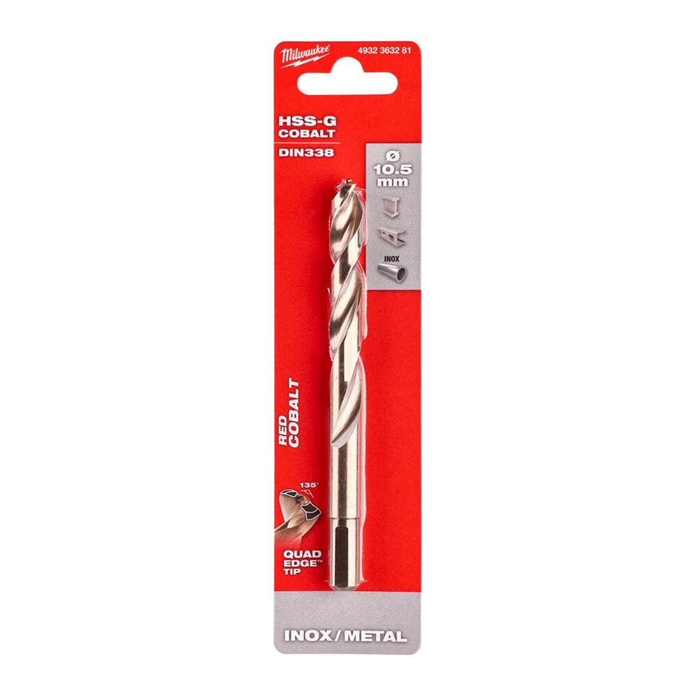 Milwaukee 10.5x133 mm Altın Serisi HSS-G Co Metal Matkap Ucu