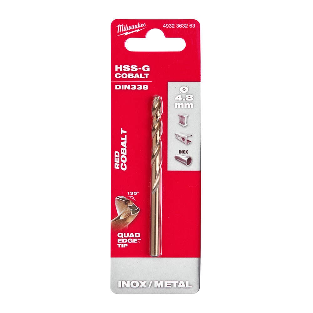 Milwaukee 4.8x86 mm Altın Serisi HSS-G Co Metal Matkap Ucu