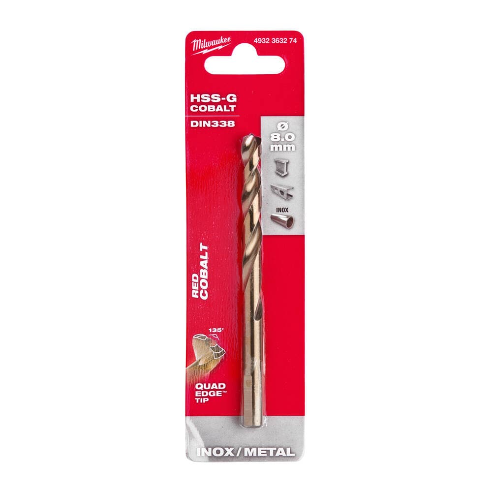 Milwaukee 8.0x117 mm Altın Serisi HSS-G Co Metal Matkap Ucu