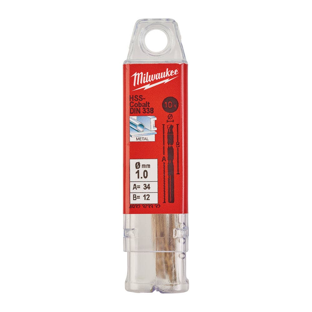 Milwaukee 1.0x34 mm Altın Serisi HSS-G Co Metal Matkap Ucu - 10'lu