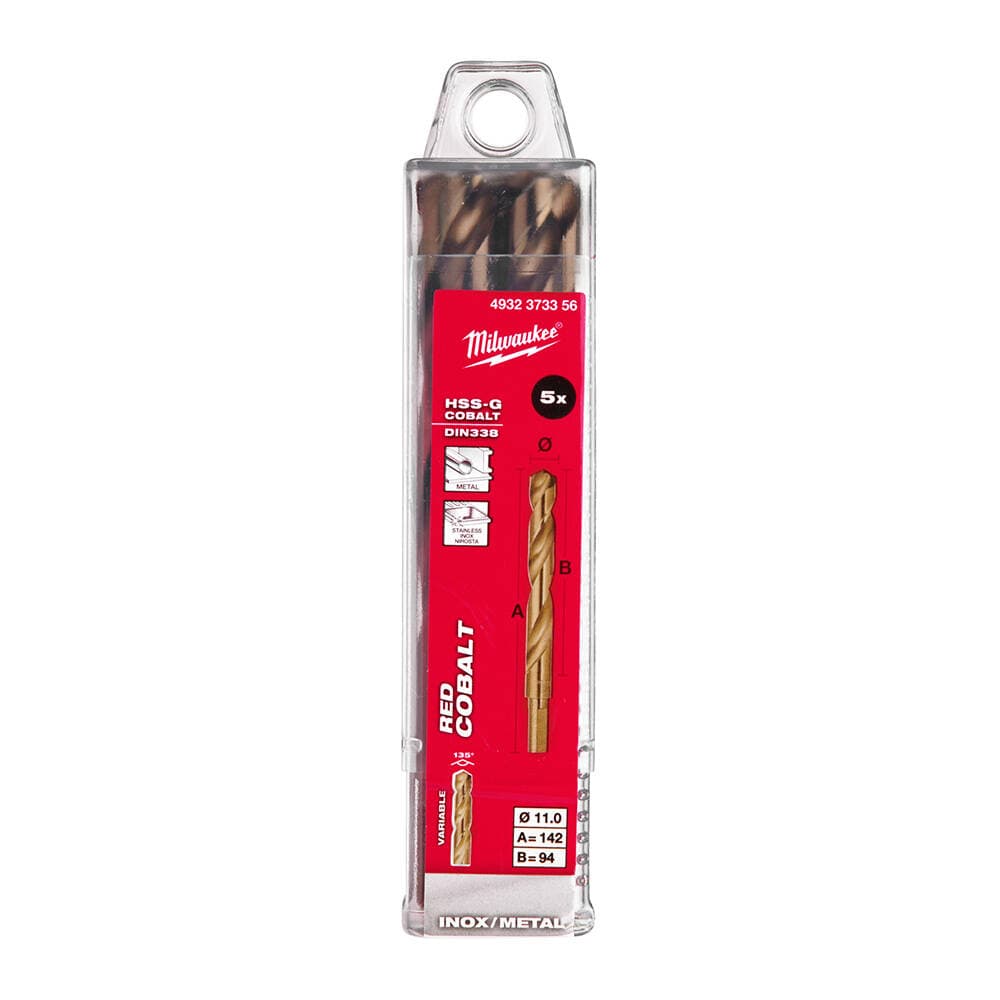 Milwaukee 11.0x142 mm Altın Serisi HSS-G Co Metal Matkap Ucu - 5'li