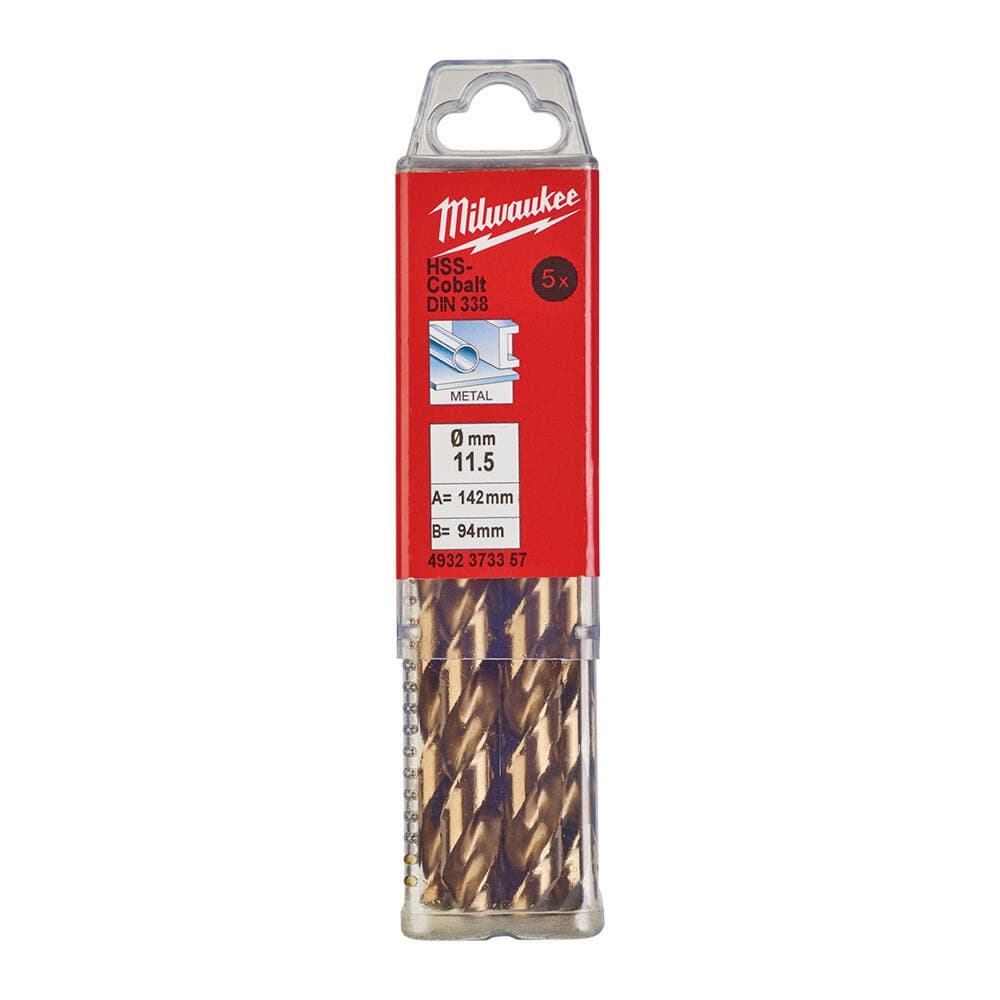 Milwaukee 11.5x142 mm Altın Serisi HSS-G Co Metal Matkap Ucu - 5'li