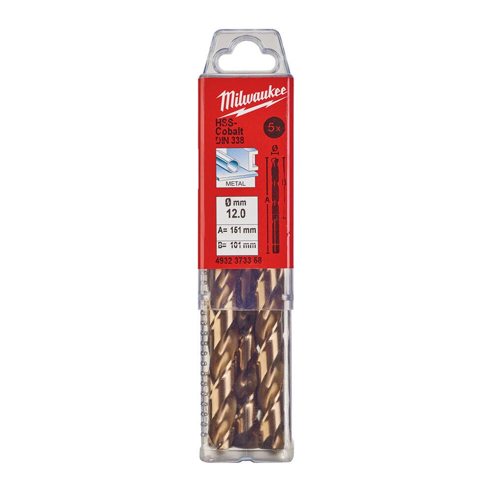 Milwaukee 12.0x151 mm Altın Serisi HSS-G Co Metal Matkap Ucu - 5'li