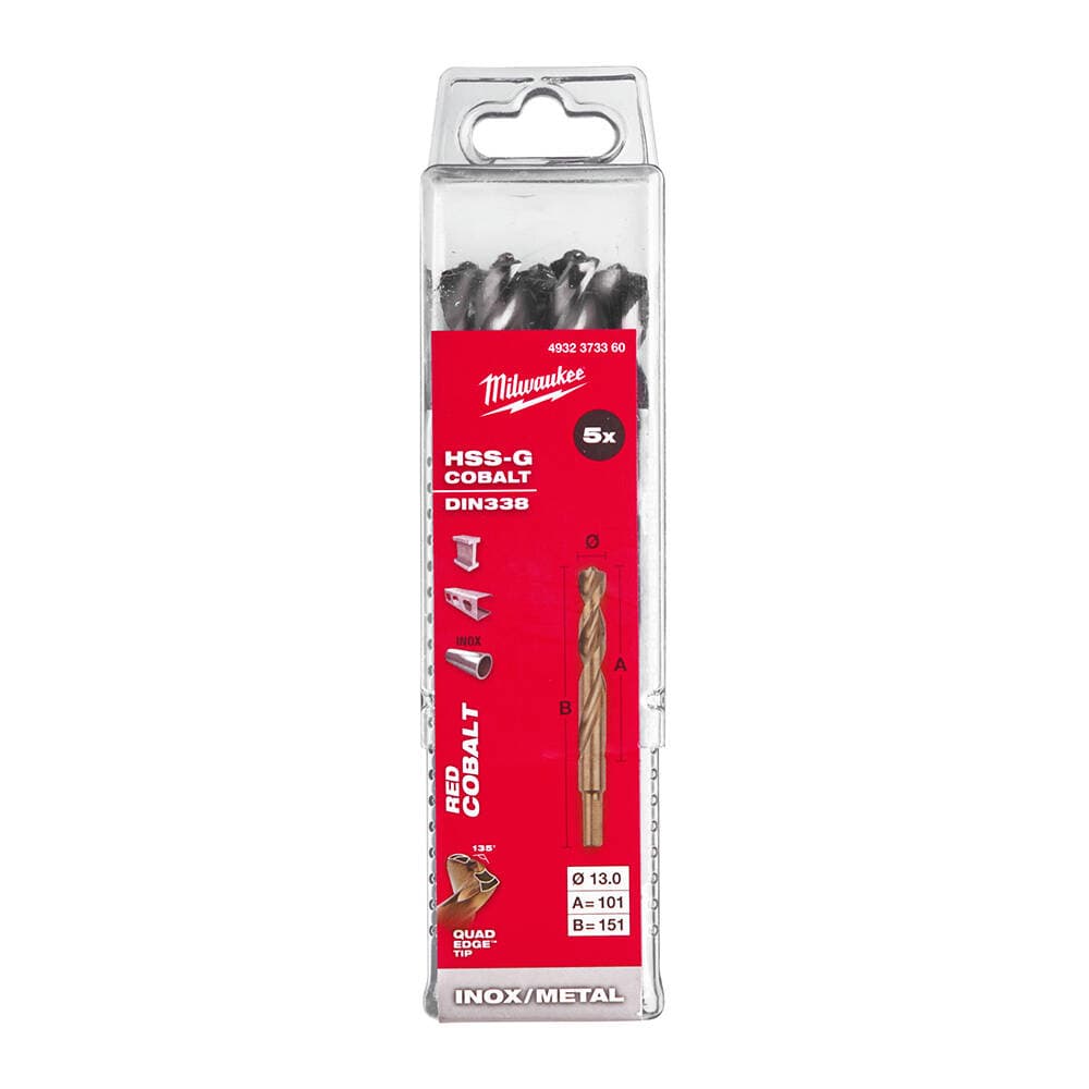 Milwaukee 13.0x151 mm Altın Serisi HSS-G Co Metal Matkap Ucu - 5'li