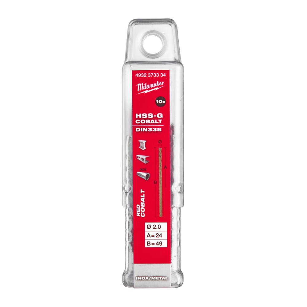 Milwaukee 2.0x49 mm Altın Serisi HSS-G Co Metal Matkap Ucu - 10'lu