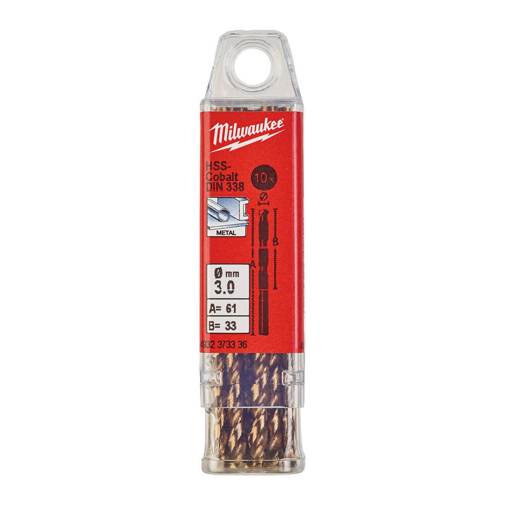 Milwaukee 3.0x61 mm Altın Serisi HSS-G Co Metal Matkap Ucu - 10'lu