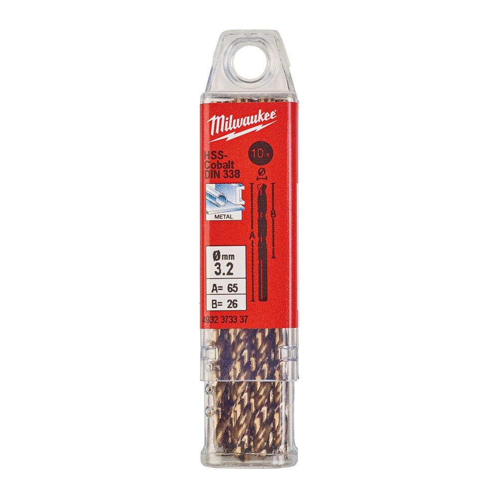 Milwaukee 3.2x65 mm Altın Serisi HSS-G Co Metal Matkap Ucu - 10'lu